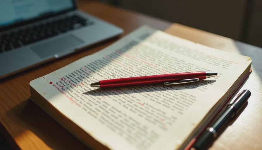 Margin marks — from my input, inferred, or unknown source Printed AI draft with handwritten margin marks labeling claims as from input, inferred, or unknown source, demonstrating AI verification habits.