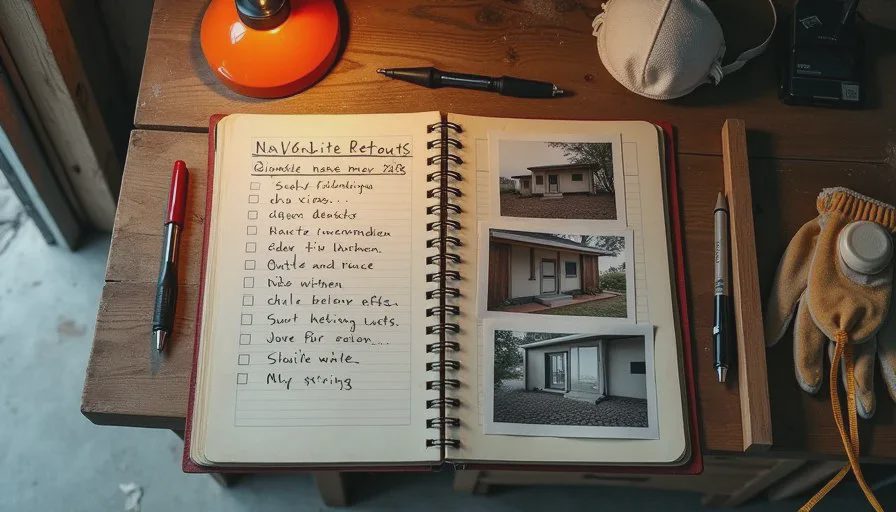 Documented before it was covered — findings, photos, and dates Handwritten renovation inspection notes and dated photos on a workbench beside original trim, showing practical AI tools for everyday tasks in a bungalow remodel.